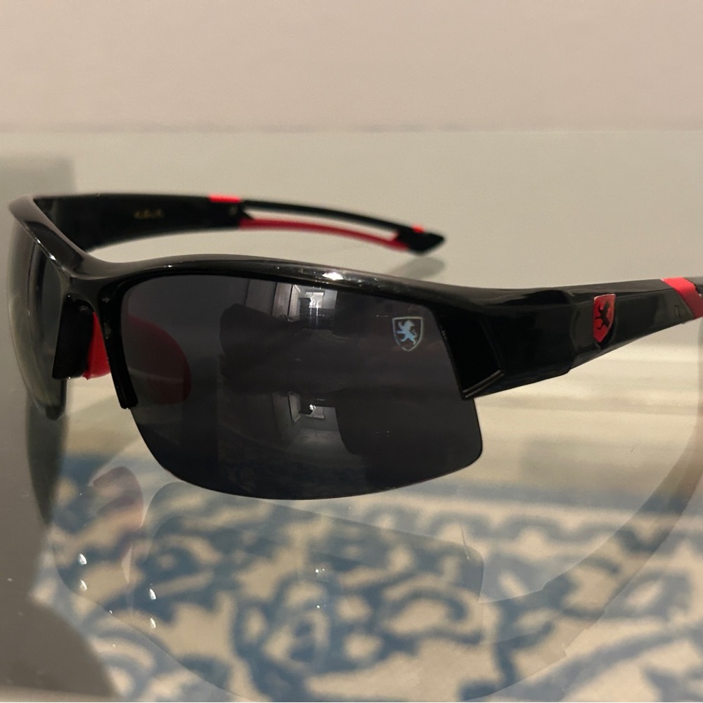 Dweebzilla Khan Sport Slim Half Rim Wrap Around Shield Sunglasses
